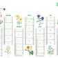 Calendrier bancaire publicitaire souple Herbarium. Existe en formats : 42x59,4 cm, 42x29,7 cm, 29,7x21 cm. Repiquage 1 couleur ou quadrichromie.