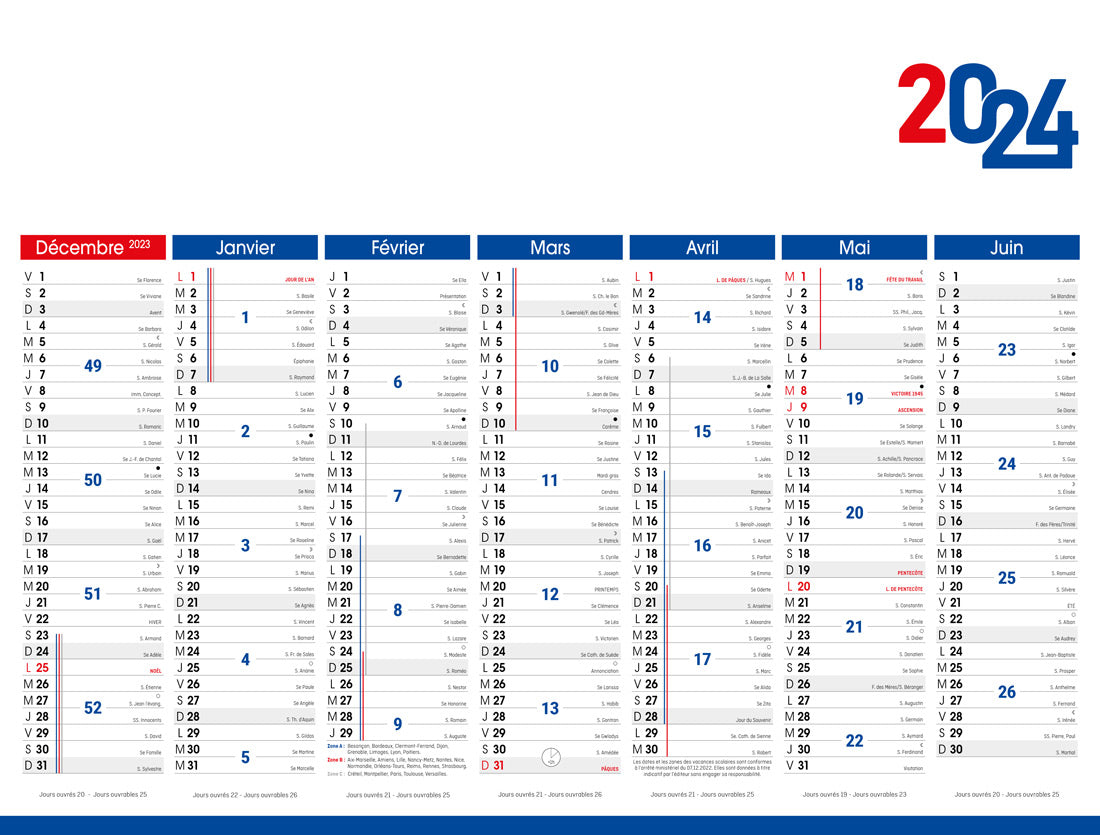 Calendrier rigide Sport