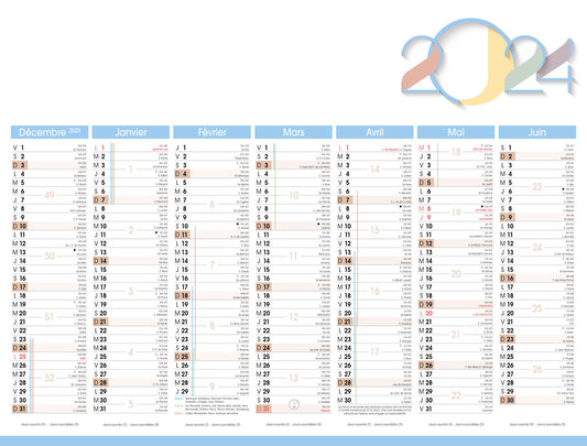 Calendrier bancaire publicitaire souple Harmonie 4. Existe en formats : 42x59,4 cm, 42x29,7 cm, 29,7x21 cm. Repiquage 1 couleur ou quadrichromie.