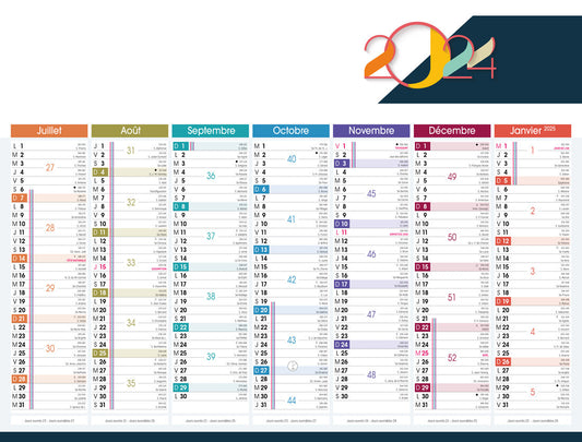 Calendrier bancaire publicitaire souple Harmonie 1. Existe en formats : 42x59,4 cm, 42x29,7 cm, 29,7x21 cm. Repiquage 1 couleur ou quadrichromie