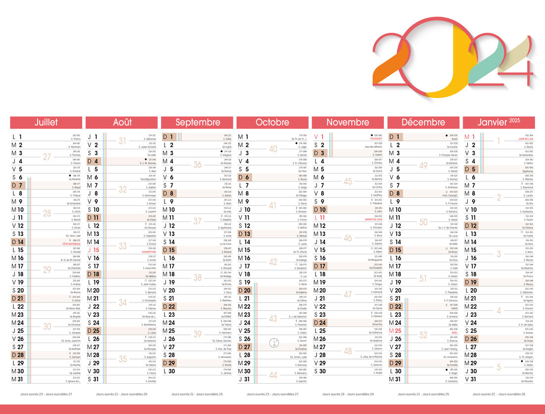 Réaprint. Calendrier bancaire publicitaire souple Harmonie 3. Existe en formats : 42x59,4 cm, 42x29,7 cm, 29,7x21 cm. Repiquage 1 couleur ou quadrichromie.