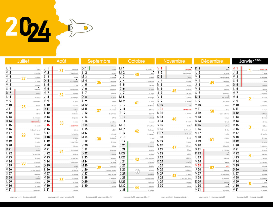 Réaprint. Calendrier bancaire publicitaire rigide Start 1. Existe en formats : 55x43 cm, 55x40,5 cm, 42x32 cm, 26,5x21 cm. Repiquage 1 couleur ou quadrichromie. Contrecollé rembordé.