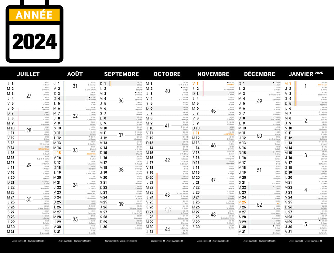 Calendrier bancaire publicitaire rigide Prisme 3. Existe en formats : 55x43 cm, 55x40,5 cm, 42x32 cm, 26,5x21 cm. Repiquage 1 couleur ou quadrichromie. Contrecollé rembordé.